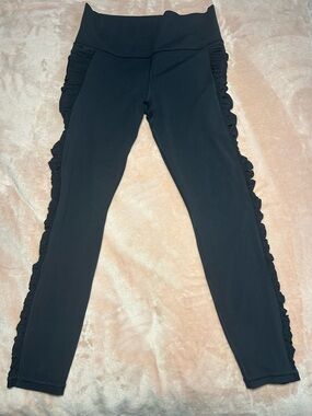 Athleta Black Side-Ruffle Leggings
